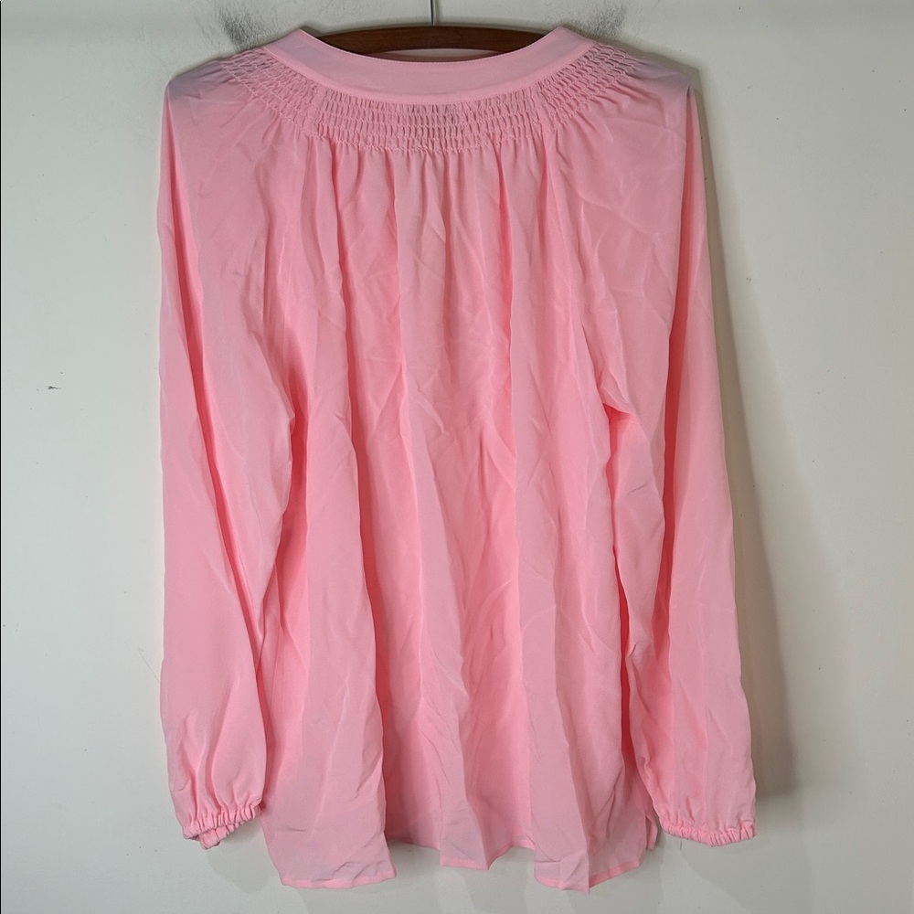 LILLY PULITZER Elsa Silk Top Light Pink Size Large - Picture 6 of 16